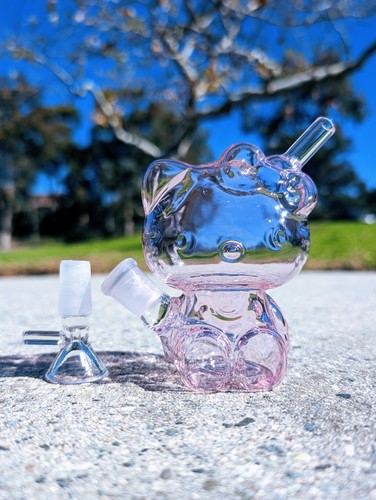 Inch cute pink kitty glass - cute,