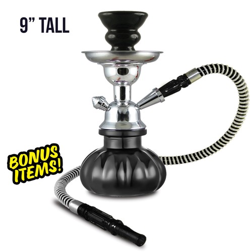 Black hose hookah set - 9",