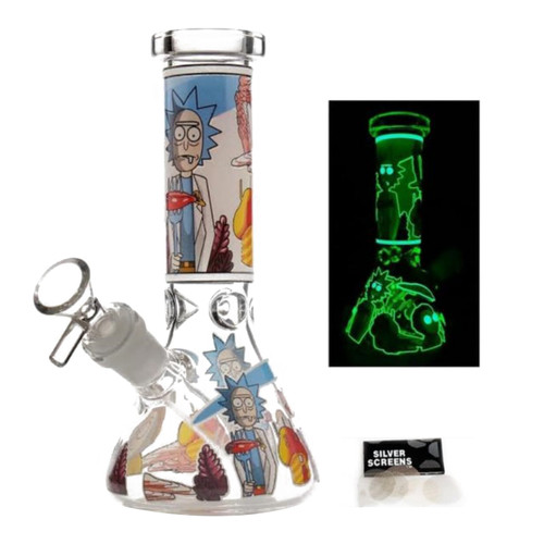 8in rick glass bong - rick, hookah